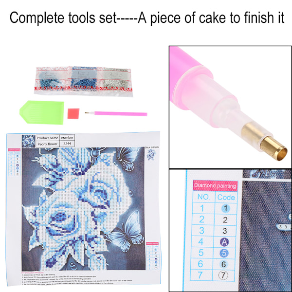 DIY Handgjord Rhinestone Broderi Målning Korsstygns Kit för Hemväggsdekor
