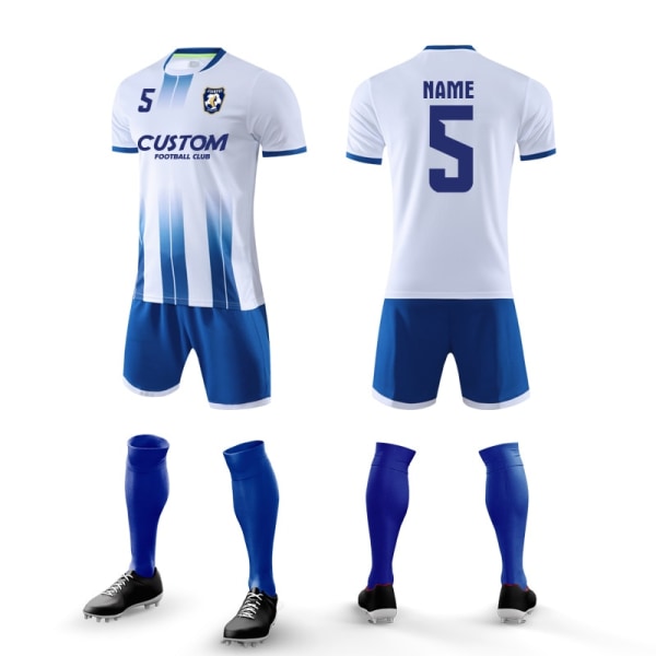 Anpassade fotbollströjor för män 100 % polyester fotbollströjor klubblagsträning fotbollskläder uniform set för vuxna 6316 Blue 2XL