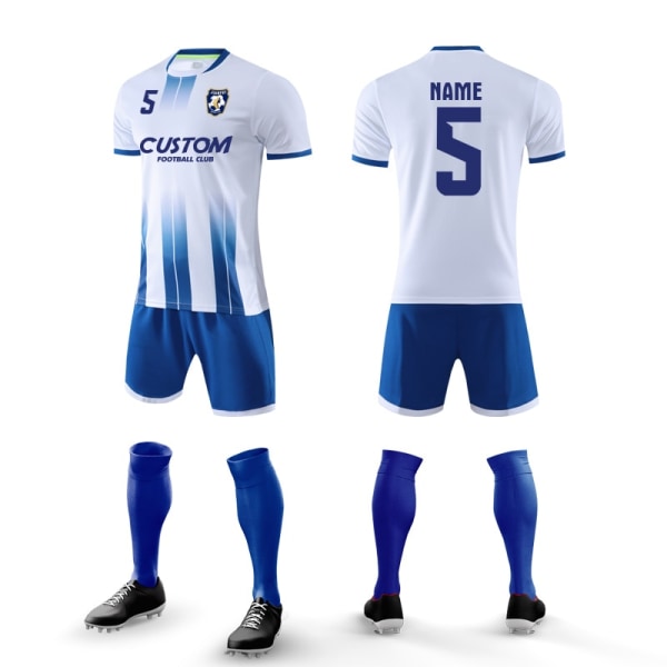 Anpassade fotbollströjor för män 100 % polyester fotbollströjor klubblagsträning fotbollskläder uniform set för vuxna 6316, Royla Blue, M