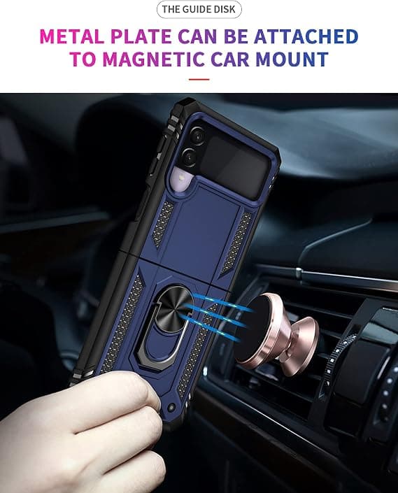 Kompatibel med Samsung Galaxy Z Flip 3 Case, [Militær Gra