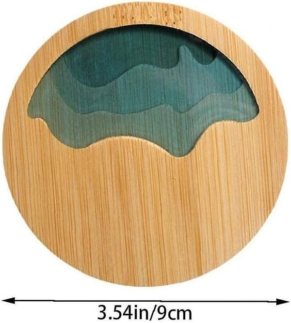 Naturlig træ coaster rund tekopper måtte bambus coasters epoxy