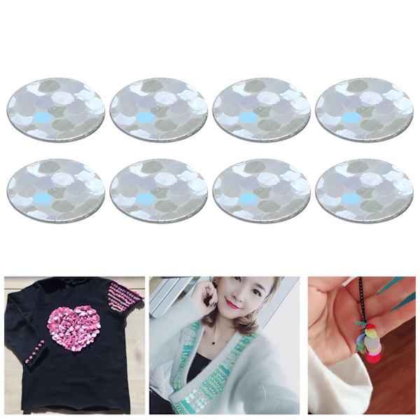 50G DIY PVC Inga hål cirkulära paljetter scen bröllop kläder tillbehör (laser silver 2mm)