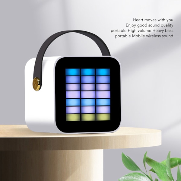 Mini Karaoke Maskine Sæt RGB Pickup Lys Digital Behandlings Chip Håndholdt Bærbar Bluetooth Højttaler med Mikrofon White