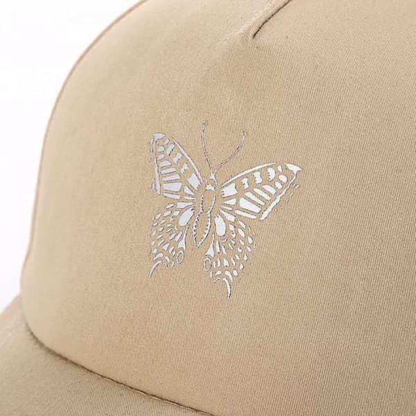 Hatt Dame Reflekterende Sommerfugl Fire Årstider Allsidig Casual White