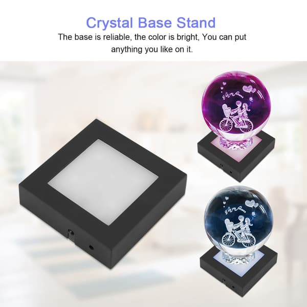 Fargerik LED-lys krystalldisplaystativ type 3