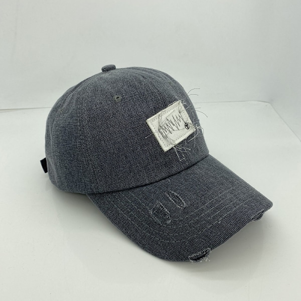 Hatt Nisch Hål Broderad Justerbar Baseballkeps För Män A Grey