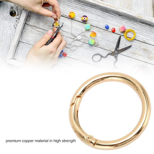 20 st fjäderöglor 1,57 tum diameter 0,2 tum tjock stark koppar säker stängning fjäderspännen för handväska smycken DIY Gold
