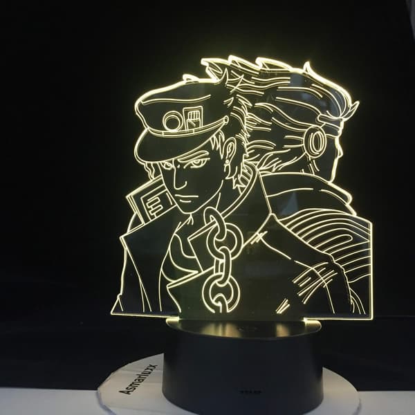 3D nattlampe for gutter, 3D JOTARO STAR PLATINUM LED ANIME L