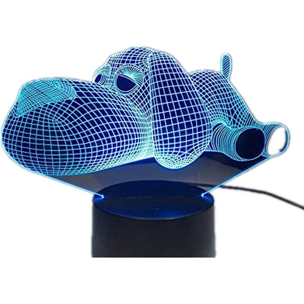 2018 Hundlampa 3D Nattlampa Barnleksak LED 3D Touch Bordslampa