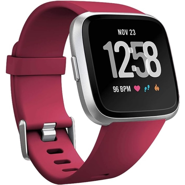 Smartklokke-reim kompatibel med Fitbit Versa Smartwatch, Versa 2 og Versa Lite SE-klokker for kvinner og menn (Rød-S)