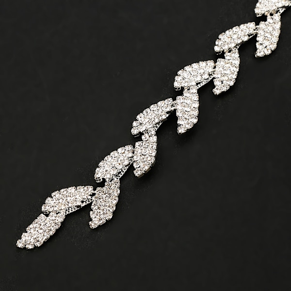 1 meter 1,5 cm bred Rhinestone Ribbon Treblad Design AAA Diamond Wrap Roll Dekorasjon