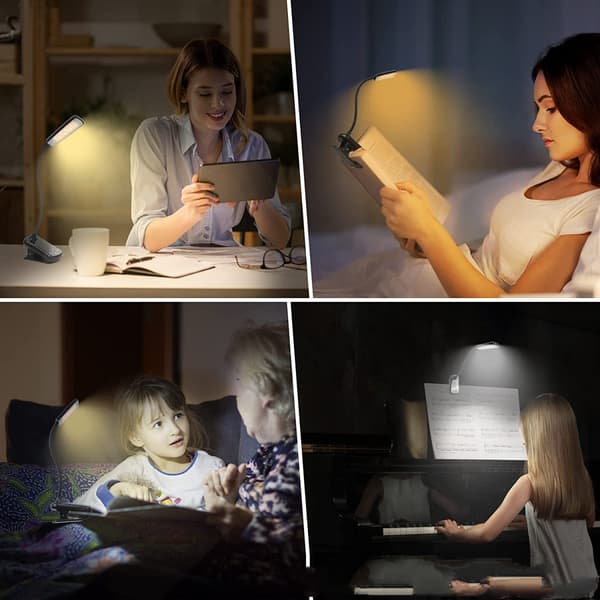 LED Mini Boglampe til Læsning i Sengen, Clip-On Læselampe