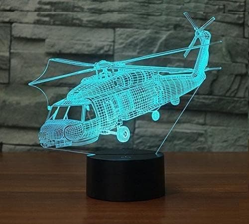 3D Fly Helikopter Natlys Touch Bord Skrivebord Optisk Ill