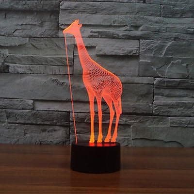 3D Giraf Lampe Natlys Touch Bord Skrivebord Optisk Illusion
