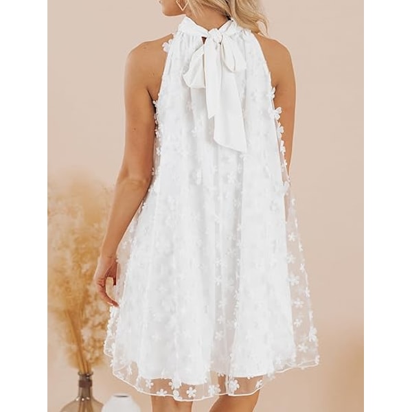 Dame Sommer Bryllupsgæst Formelle Kjoler Cocktail Halter Swing Kjole Sød A-Linje Mini Homecoming Kjole L