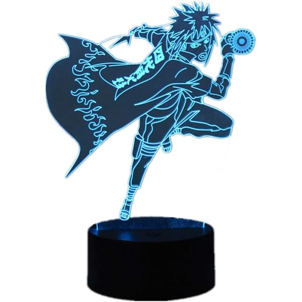 Kreativ 3D-animering Färgglad Namikaze Minato LED-bordlampa USB-beröring 7 färger / Fjärrkontroll 16 färger Sovrumsnattlampa Semestergåvor C