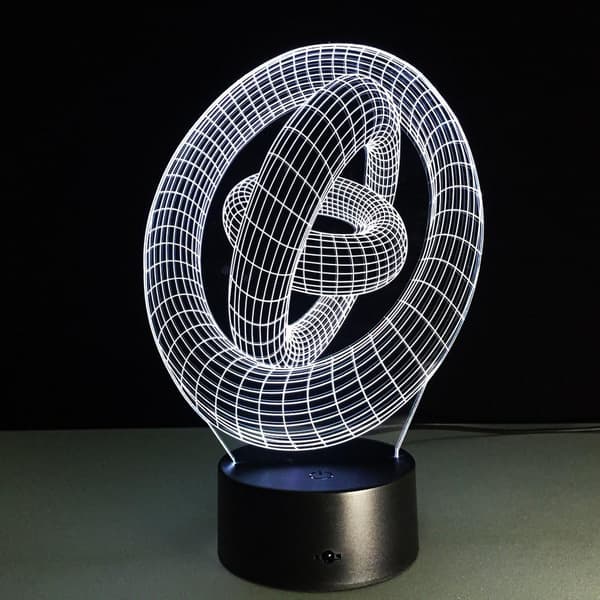 Kunstnerisk Abstraksjon Moderne 3D USB Nattlys Fargerik Colo