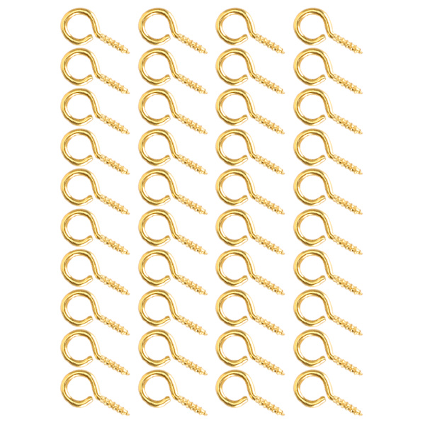 200 stk. Perleskrueøye Pin Pendant Connector Skrue Spike DIY Making Smykketilbehør Gull