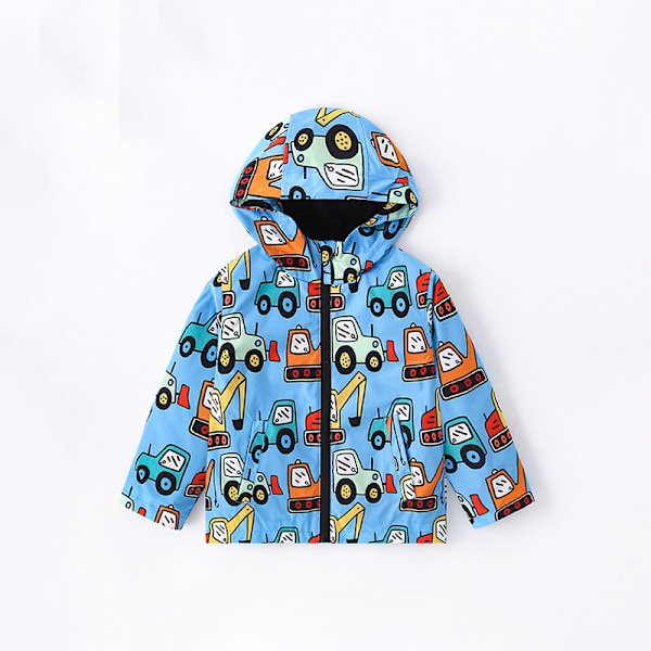 2024 Nya Pojkar Toddler Cartoon Huvtröjor Jacka Cool Långärmad Dragkedja Huvad Sport Sweatshirt Rock för Barn 140cm