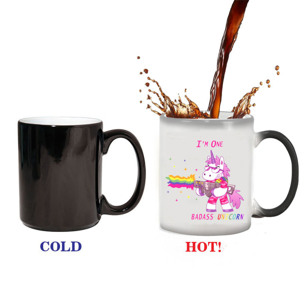 Rolig Unicorn Lover kaffemugg kopp present för kvinnor män (11oz)