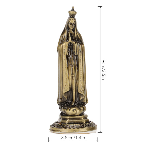 Mini Jomfru Maria Statue Håndskåret Nem Rengøring Lugtfri Holdbar Zink Legering Levende Dekorativ Hellige Jomfru Maria Dekoration Bronze