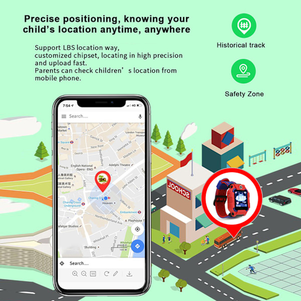 Q19 Barn Smartklocka för Barn Vattentät Plug In Kort Kamera Positioneringsarmband rouge
