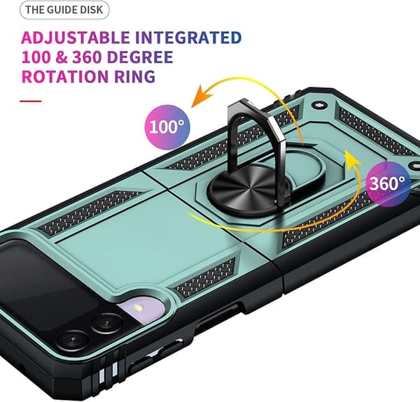 Kompatibel med Samsung Galaxy Z Flip 3 Case, [Militær Gra