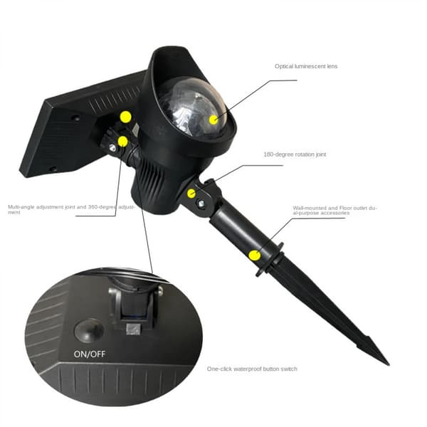 Solar Spotlights Udendørs, Farveskiftende Landskabslys Wa