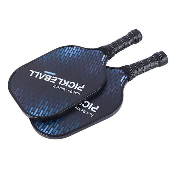 2 st Pickleball-rackset Hållbara Kolfiber PE Bekvämt Grepp Lätt Pickleball Set med 4 Bollar för Utomhus Hem Svart och Blå