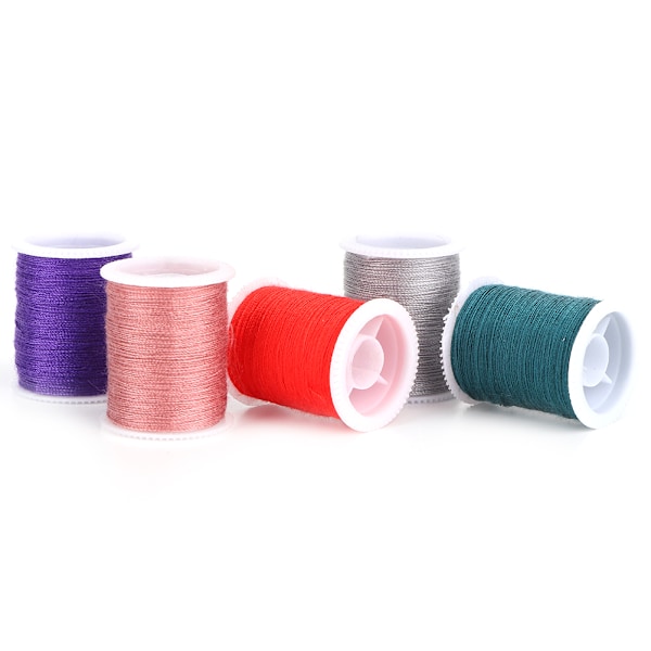 64PCS Färgglad Handmaskin Sytråd Sats Kläder Snöre Spole Box FR-196