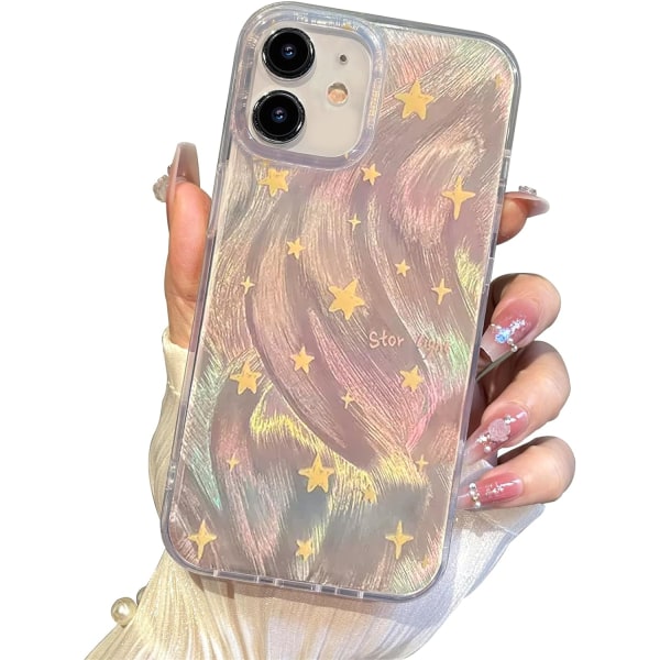 Telefon Hard Case Kompatibel med iPhone Case Slim Holografisk Fade Star Kvinder Piger, Hard PC Stødsikker Beskyttende Design iPhone XR