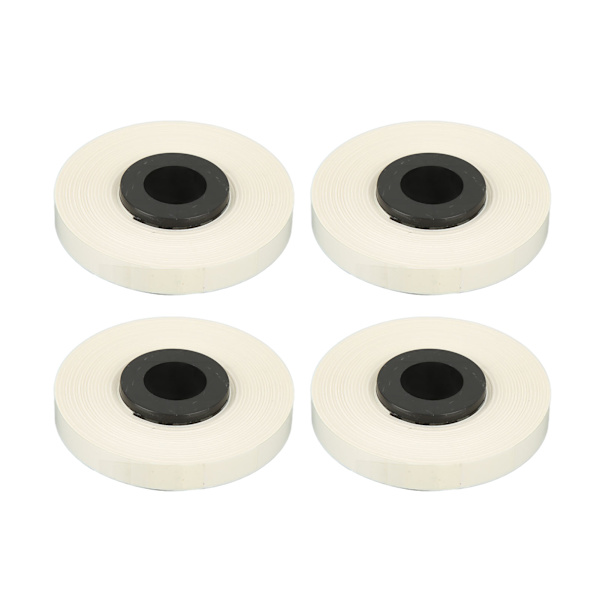 4 ruller etikettape 6mm bred 8m lang klar tryk selvklæbende etiketmaskine tape til MAX LM 370 380 390 hvid