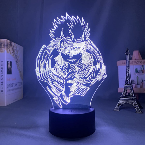 JK Figurlampor, Anime-gåvor för pojkars sovrum, 3D Illusionslampa Gojo Itadori Yuji Manga Merch Ljus för barns rum