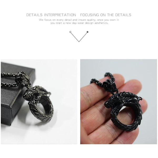Kors Eternal Ring Vedhæng Halskæde Rustfrit Stål Vedhæng Halskæde til Mænd Kvinder Bedste Ven Halskæder Black Eternal Ring