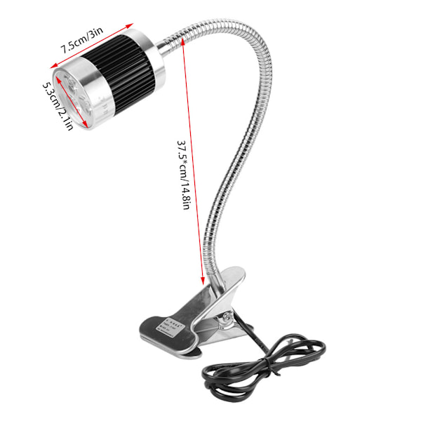LED-maskinarbeidslys Svanehalsklips/Fast baseklemmebryterlampe (#03)