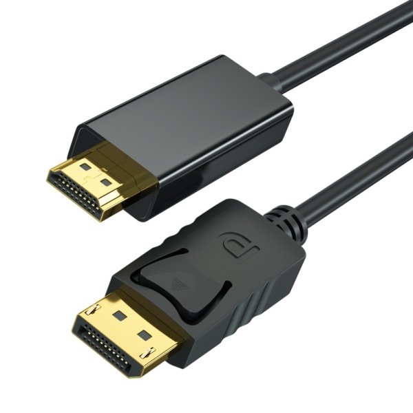 DisplayPort - HDMI 6 jalkaa kullattu kaapeli, Avacon Display Port HDMI -sovitin uros-uros musta, 2 kpl