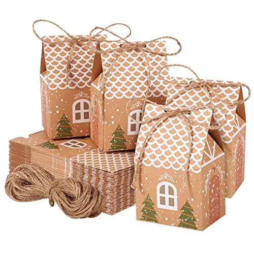 36 mini julklappsaskar med presentpåsar för godsaker och julklappar, julklappar, röda och gröna 36PCS