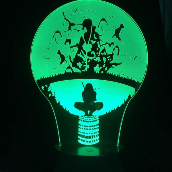 3D Natlampe Uchiha Itachi 3D Visuel Illusion LED Cha