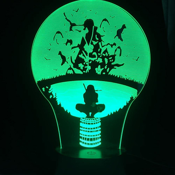 3D Nattlampa Uchiha Itachi 3D Visual Illusion LED Cha