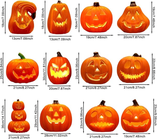 Spooky lysende Halloween-gresskarlykt – Jack-O'-Lantern-dekor for hjemsøkt hus, hjem og fest