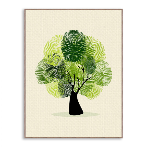 Kreativt træ- og elg-vægkunstplakat med lærredstryk, enkel kreativ akvarel A