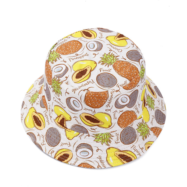 Frukt hatt unisex print hink hatt, sommar rese hink hatt, D