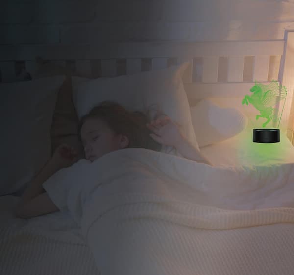 3D Optisk Illusions Natlampe 16 LED Farveskiftende Lampe Gi
