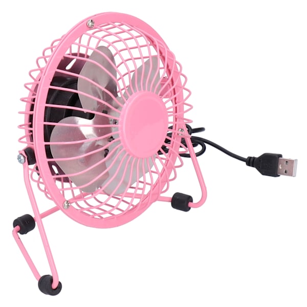 Mini USB-ventilator, bærbar, støjsvag, aluminiumsklinge, til hjemmet, kontoret, skrivebordet, jernhåndværk, ventilatorer, pink