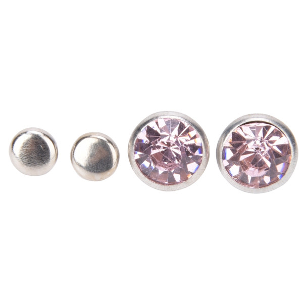 20 Set Rhinestone Rivet Färgglad Silver Sida DIY Väska Skor Kläder Dekoration 10mm10mm Silver Sida Rosa Rhinestone