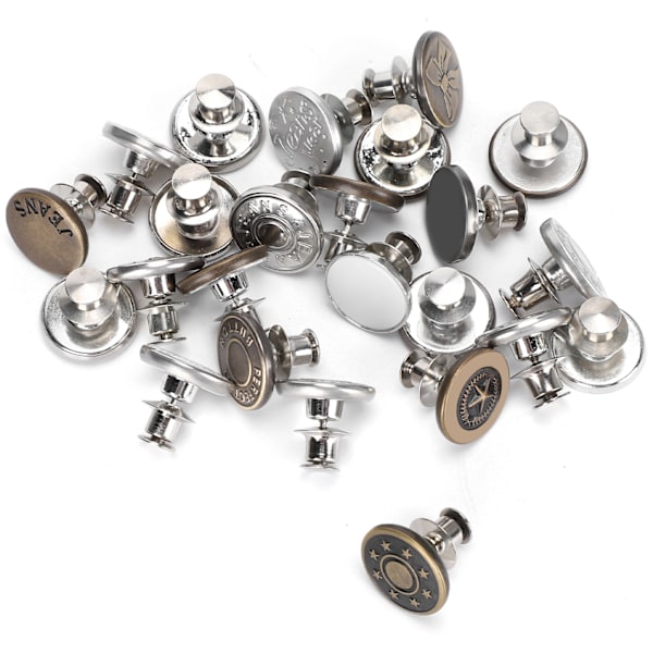 24 stk. Knappnåler Jeans Bukser Universal Spikerfri Midjeendring Avtakbar Justering DIY