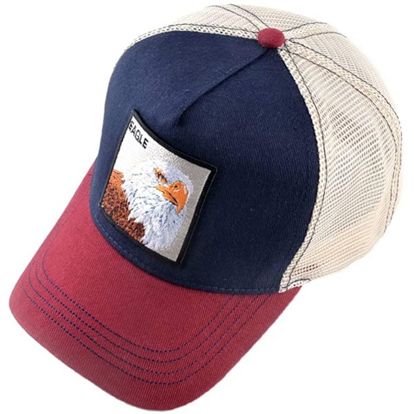 Unisex Djur Mesh Trucker Hat Snapback Broderad Patch Ba S