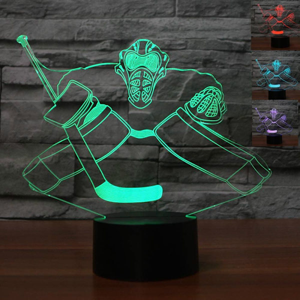 3D Ishockey Nattlampa Lampa Illusion Nattlampa 7 Färg