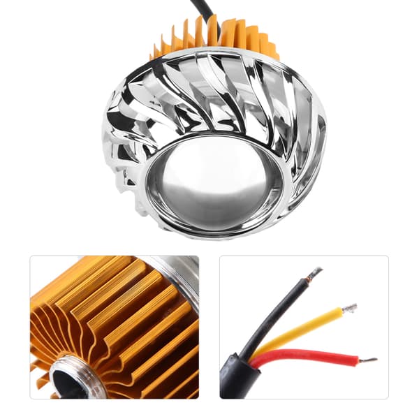 12V Motorcykel 1200lm LED Forlygte Rød Lys Projektor Hovedlampe
