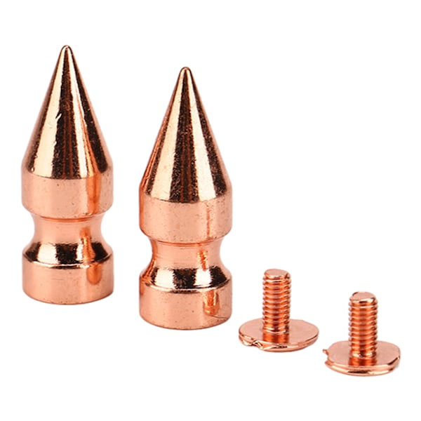 100 sarjan ruusukullan väriset terävät metalliset sähköpinnoitetut, hiomattomat kirkkaat kierteet DIY messinkiset piikit, nastat, rock-niitit vaatteisiin 9x25mm